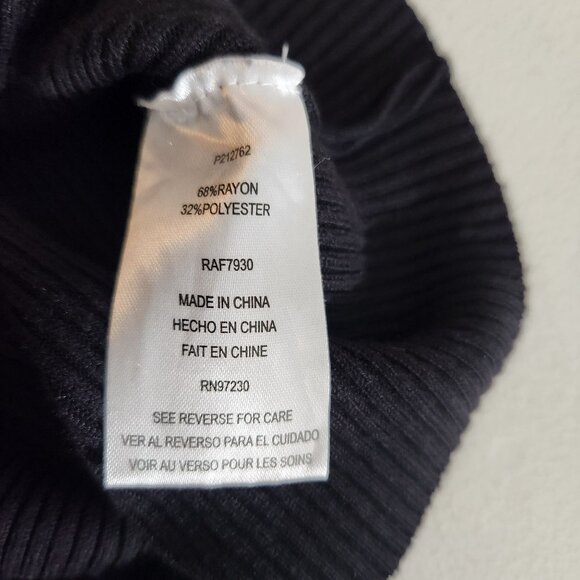 Almost Famous Black Ribbed Long Sleeve Cutout Top Medium - Picture 7 of 9